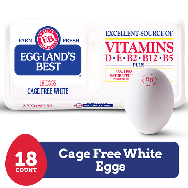 Eggland's Best Cage Free Large White Eggs, 18 count Same-Day