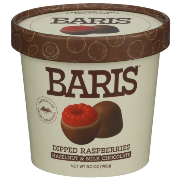 Baris Hazelnut & Milk Chocolate Dipped Raspberries