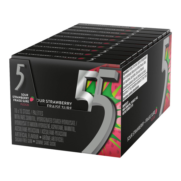 5 Strawberry-Flood Flavoured Sugar Free Chewing Gum