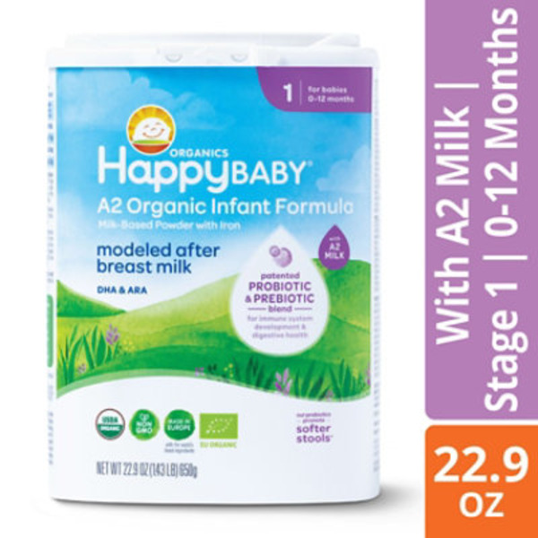 Happy Baby Organics A2 Organic Stage 1 0-12 Months Infant Formula