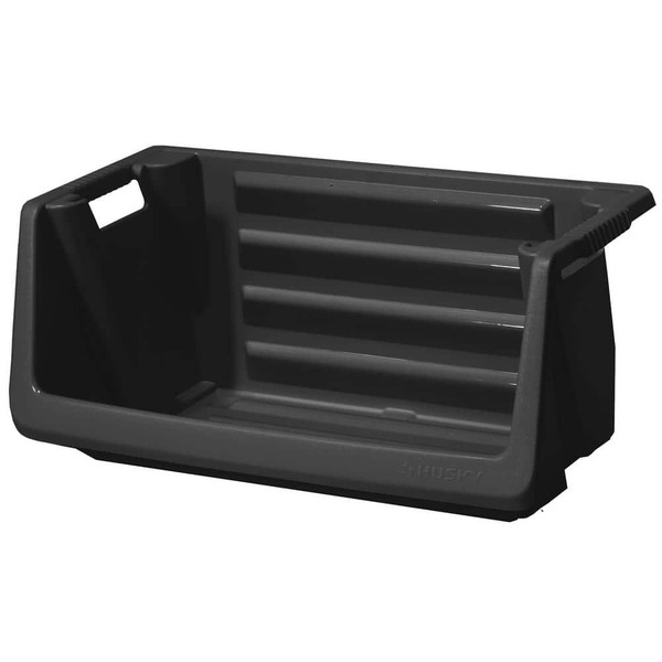 Husky 55 Gallon Multipurpose Stackable Space Saving Heavy Duty Storage Bin In Black