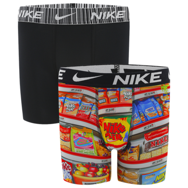 Nike Boys' Printed Long Boxer Briefs, S - Black/Multi
