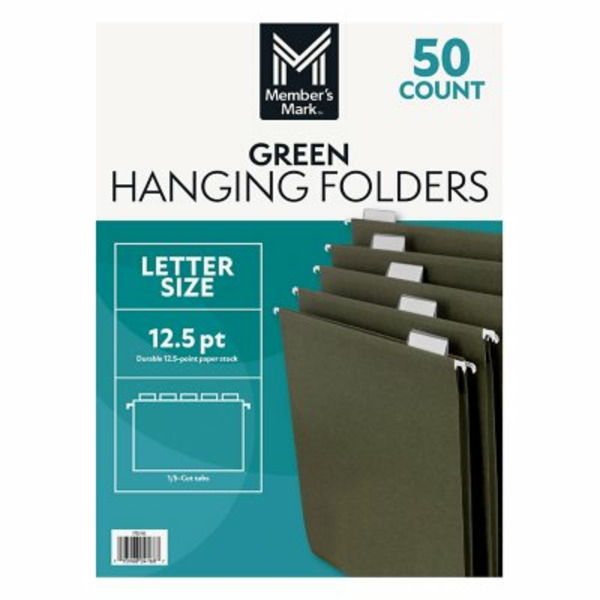 Member's Mark Letter Size One-Fifth Cut Adjustable Tabs Green