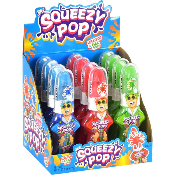 Mr. Squeezy Pop, Lollipop Candy, 12 Ct