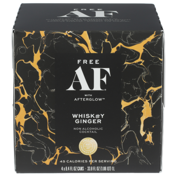 Free Af Drinks Company Whiskey Ginger Non-Alcoholic Cocktail With