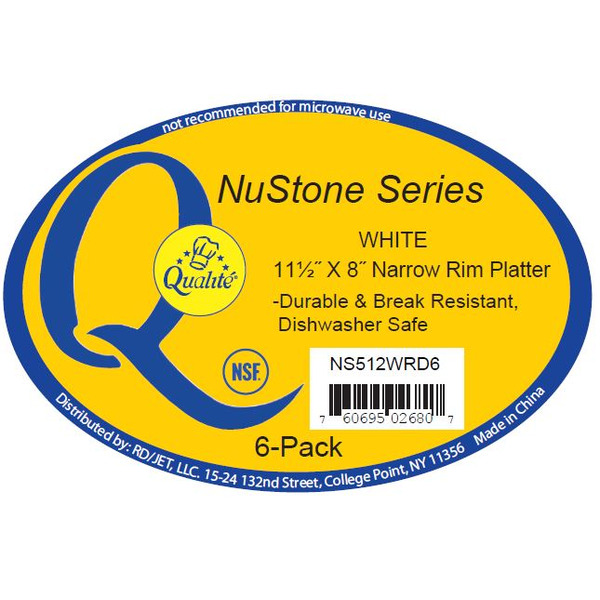 Qualite - Oval Narrow Rim Platter, Melamine, 11.5x8 - 6 pack