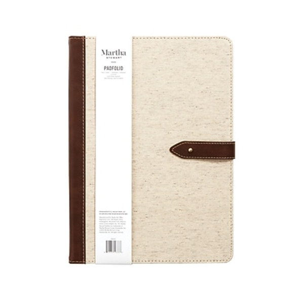 Martha Stewart MS101Z Multicolor Linen & Faux Leather Padfolio & Notepad