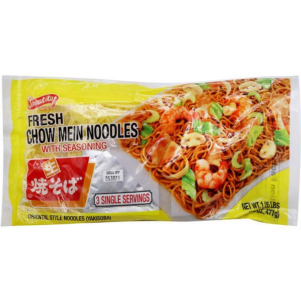 Shirakiku Chow Mein Noodles, Fresh, with Seasoning