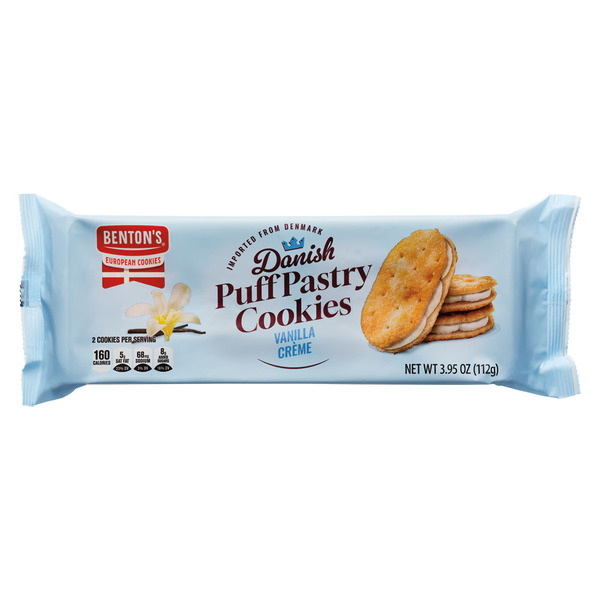 Benton's Danish Vanilla Creme Puff Pastry Cookies
