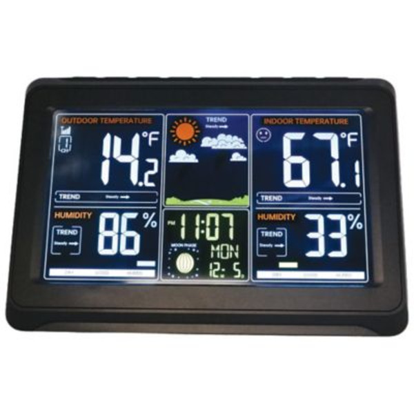 Ground Work Indoor/Outdoor Wireless Weather Station with Jumbo Color Display