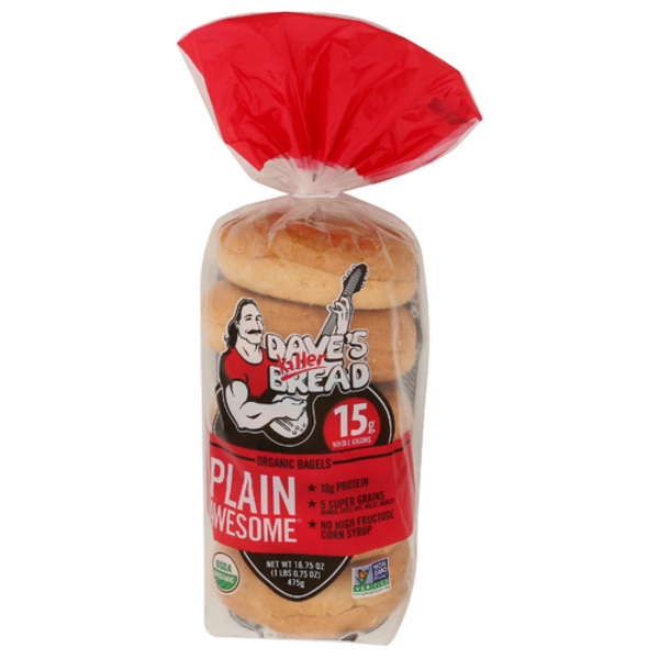 Dave's Killer Bread Organic Plain Awesome Bagels 5 Pack