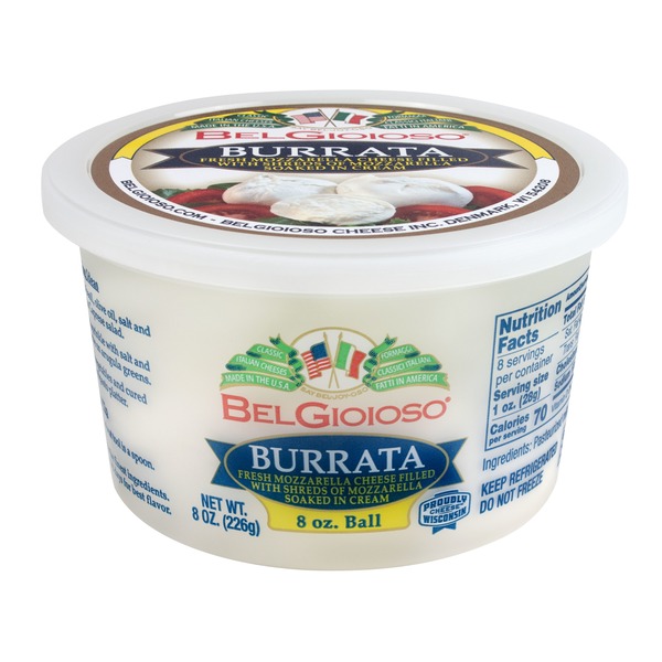 BelGioioso Fresh Mozzarella Cheese Burrata, Cup 1-8oz Ball