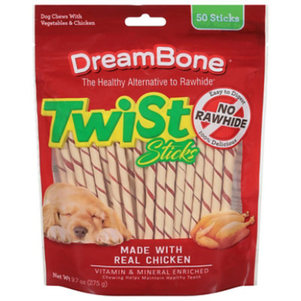 DreamBone Dog Chews, Vegetable & Chicken, Twist Sticks