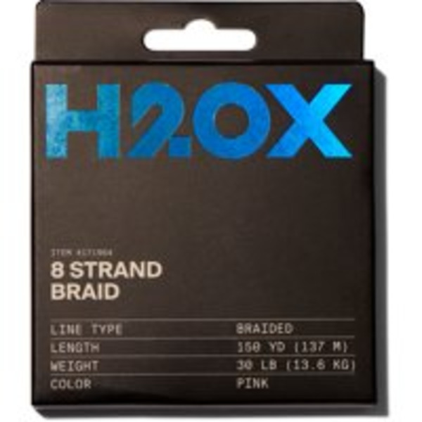 H2OX 8-Strand Braided Fishing Line, 30 lb Test, 150 yd - Pink
