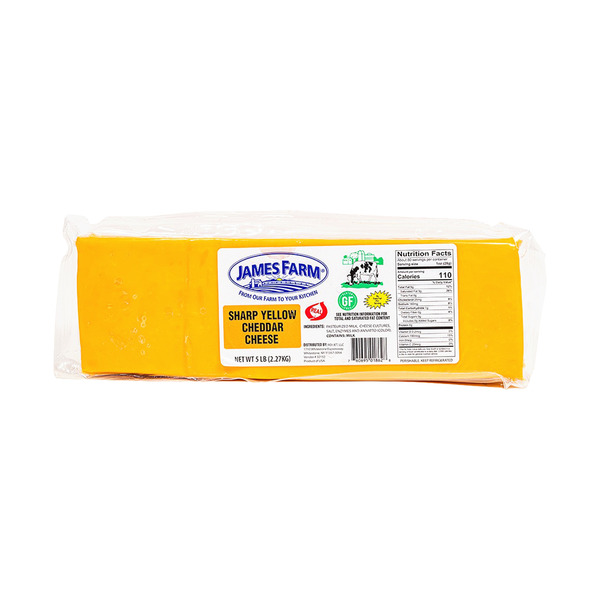 James Farm - Sharp Yellow Cheddar Cheese Loaf - 5 lbs