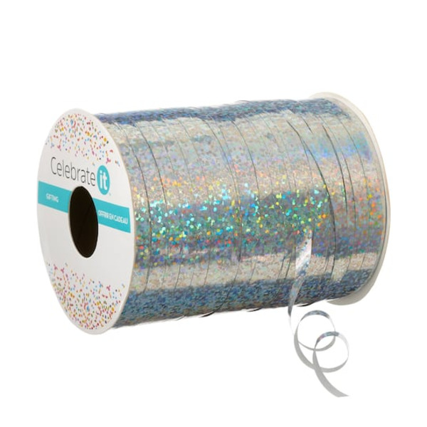 Celebrate It Holographic Silver Curling Ribbon - 3/16"
