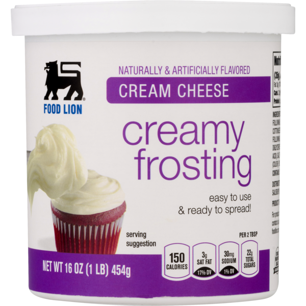 Food Lion Creamy Frosting, Cream Cheese, Cup/Tub (16 oz) Instacart