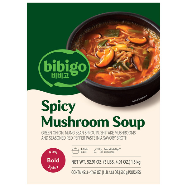 Bibigo Spicy Mushroom Soup, 17.63 oz, 3-count