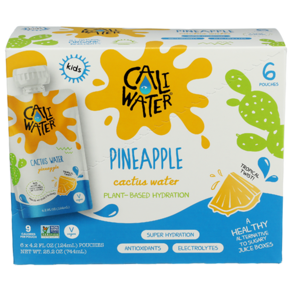 Caliwater Pineapple Cactus Water 6 Pack Pouches
