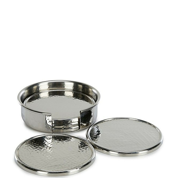 Southern Living Stainless Steel Hammered Coasters Set of 4