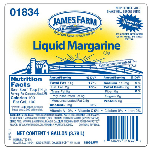 James Farm - Liquid Margarine - 1 GAL