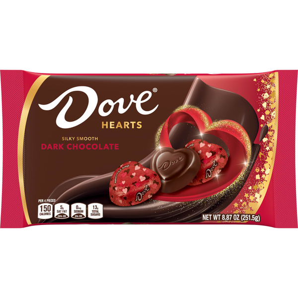 Dove PROMISES Dark Chocolate Valentines Day Candy Hearts Gift Bag