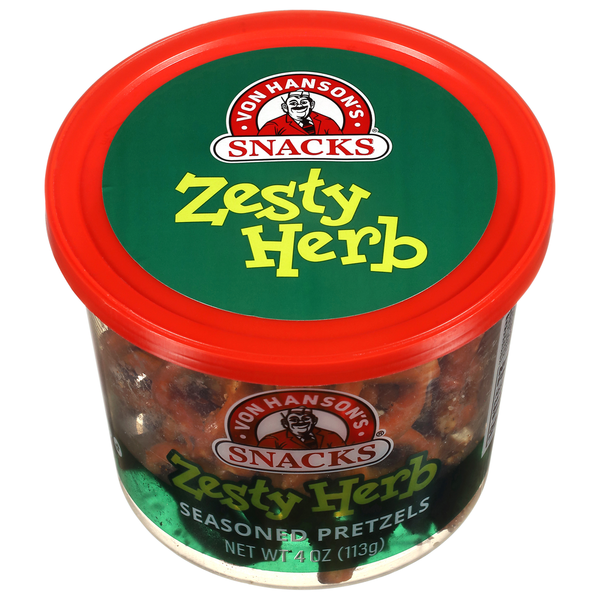 Von Hanson's Snacks Seasoned Zesty Herb Pretzels Same-Day Delivery