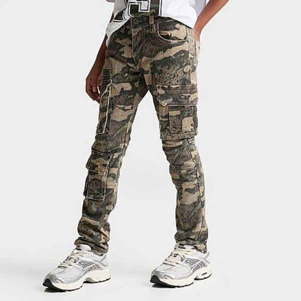 Smoke Rise Boys' Big Kids' Camo Utility Cargo Denim Jeans, Size 16 - Arden Camo
