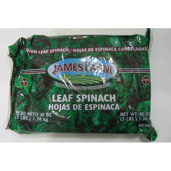 Frozen James Farm - Leaf Spinach - 3 lbs