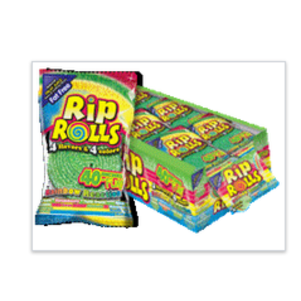 Sour Rip Roll Candy - Rainbow reaction - 24/1.5 oz
