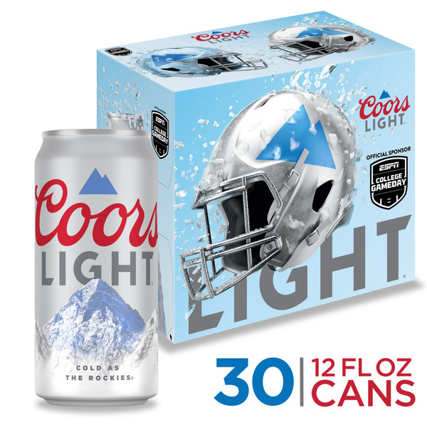 Coors Light Beer, American Light Lager Beer, 4.2% ABV, 30-pack, 12