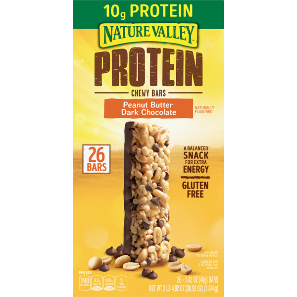 Nature Valley Protein Bars, Peanut Butter & Dark Chocolate, Chewy (26
