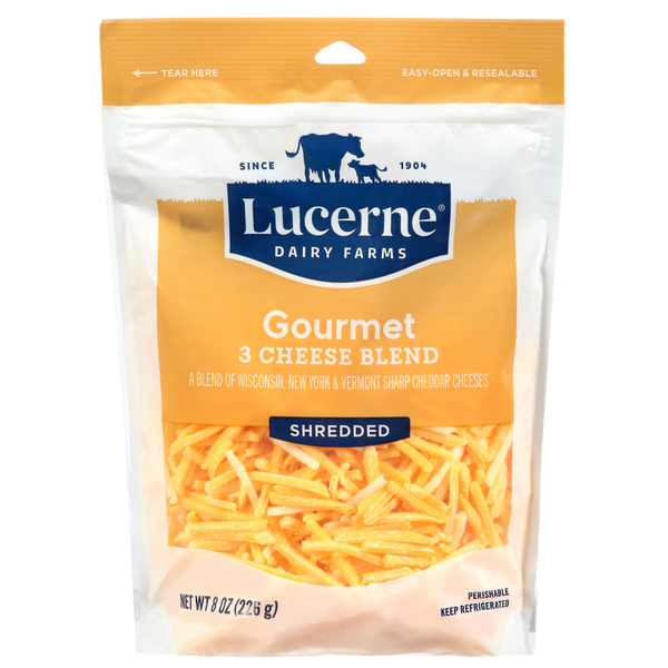 Lucerne Cheese, Shredded, 3 Cheese Blend