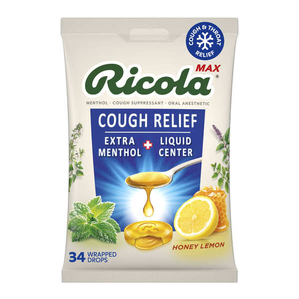 Ricola Max Cough Relief Honey Lemon Cough Drops Same-Day Delivery