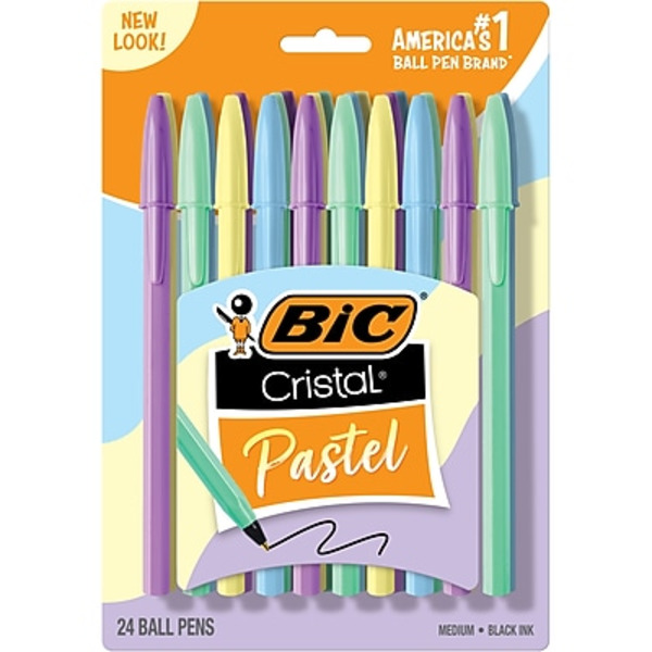 BIC Cristal Pastel Ballpoint Pens - Assorted Colors