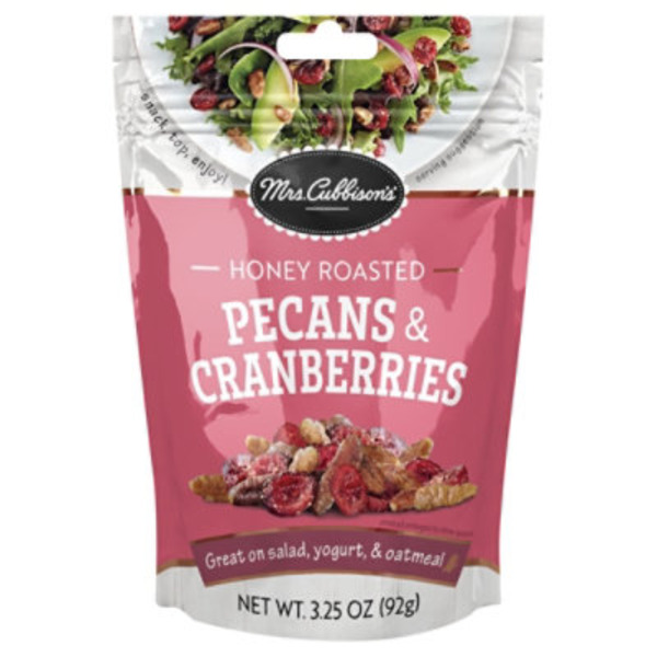Mrs. Cubbison's Pecan Pieces & Cranberries, Honey Roasted
