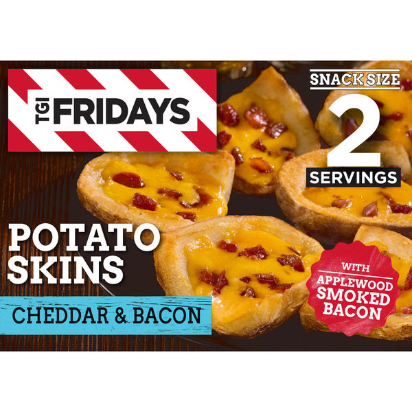 TGI Fridays Cheddar & Bacon Potato Skins Frozen Snacks Same-Day