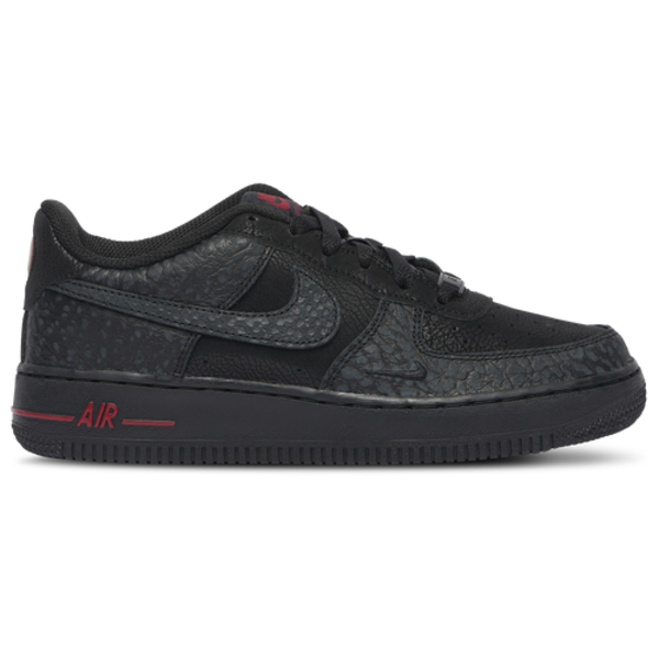 Nike Air Force 1 Low Boys' Grade School Shoe, Size 6 - Black/Grey/Red
