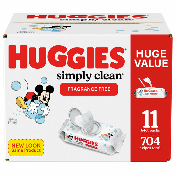 Huggies Simply Clean Unscented Baby Wipes