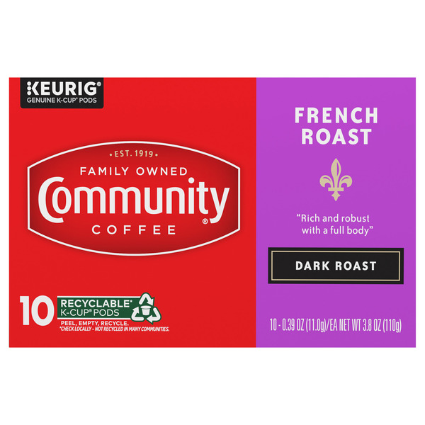 Community Coffee K-Cup Pods Dark Roast French Roast Coffee