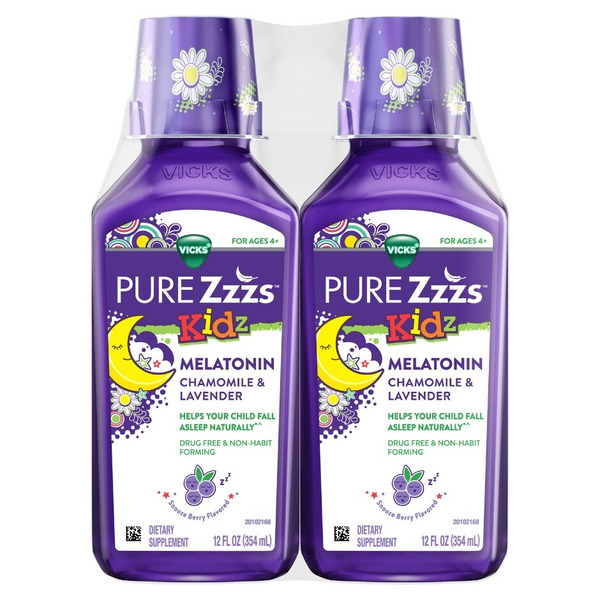 リズ・ド・リズ 120ml Vicks PURE Zzzs Kidz, Liquid Melatonin Sleep Aid for Kids and
