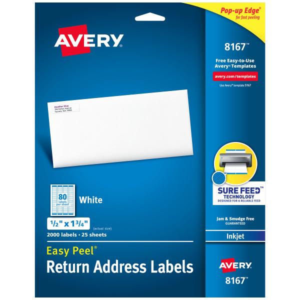 Avery .5" x 1.75" 8167 Inkjet Labels