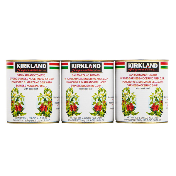 Kirkland Signature San Marzano Whole Peeled Tomatoes, 28 oz, 3-count