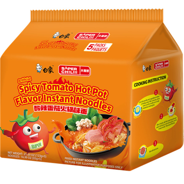 BaiXiang Super Chili Spicy Tomato Hot Pot Flavor Instant Noodles
