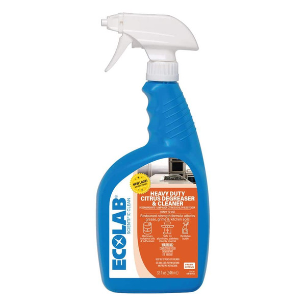 Ecolab 32 Oz. Heavy Duty Citrus Degreaser Cleaner, Attacks Grease And Grime