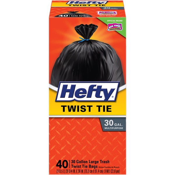 Hefty Twist Tie Multipurpose Large Trash Bags (30 gal) Instacart