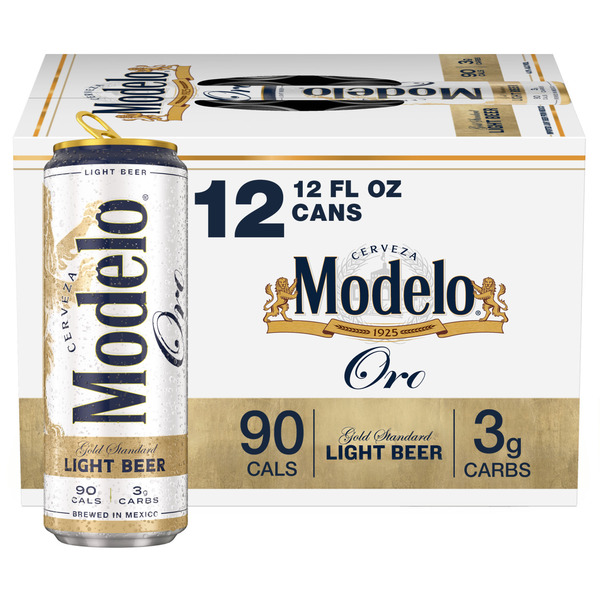 Modelo Oro Mexican Lager Import Lower Calorie* Light Beer Cans