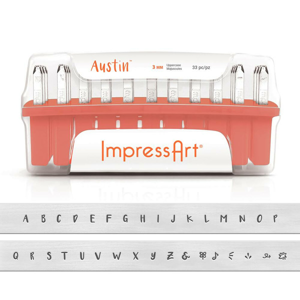 Michaels ImpressArt Austin Uppercase Letter Metal Stamp Set Same
