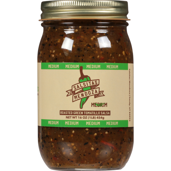 Salsa De Mendoza Salsa, Roasted Green Tomatillo, Medium Same-Day