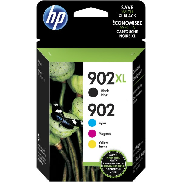 HP 902XL Black High Yield & 902 Cyan, Magenta & Yellow Original Ink Cartridges